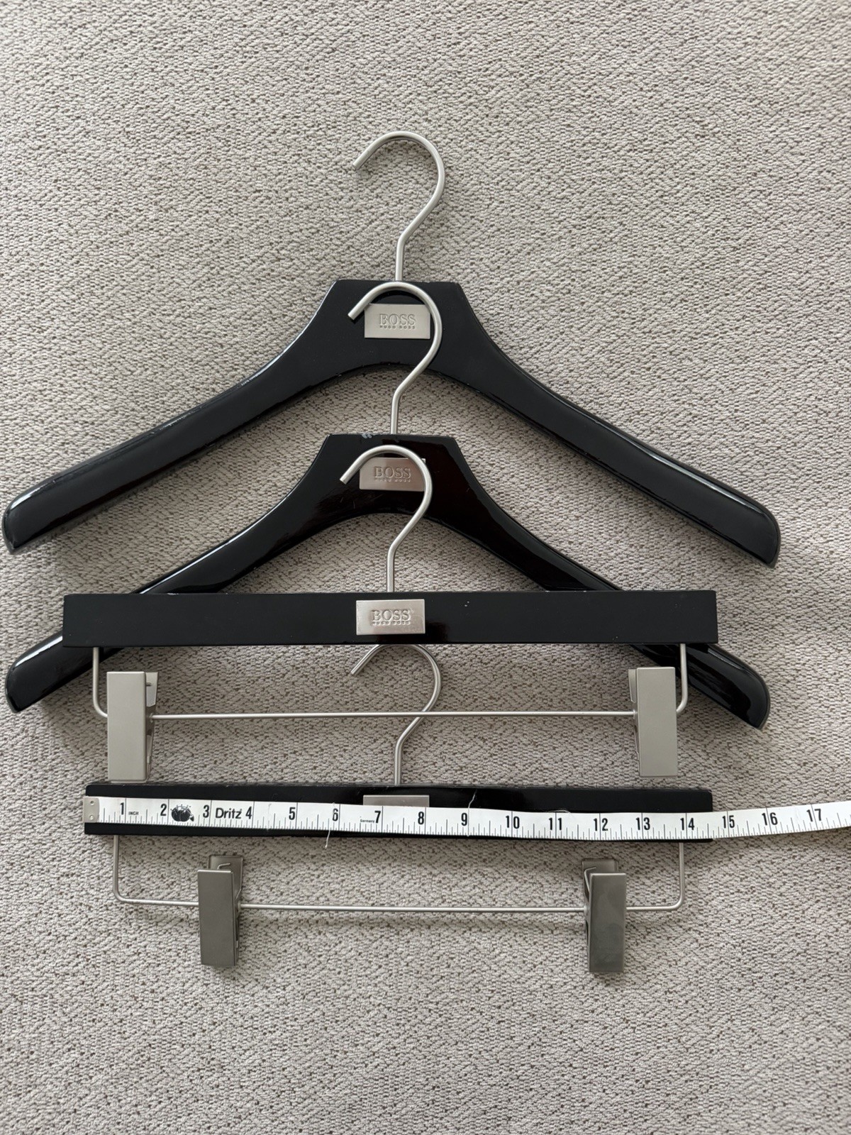 HUGO BOSS Logo Suit Jacket Shirt Pants Hangers 4 Pieces