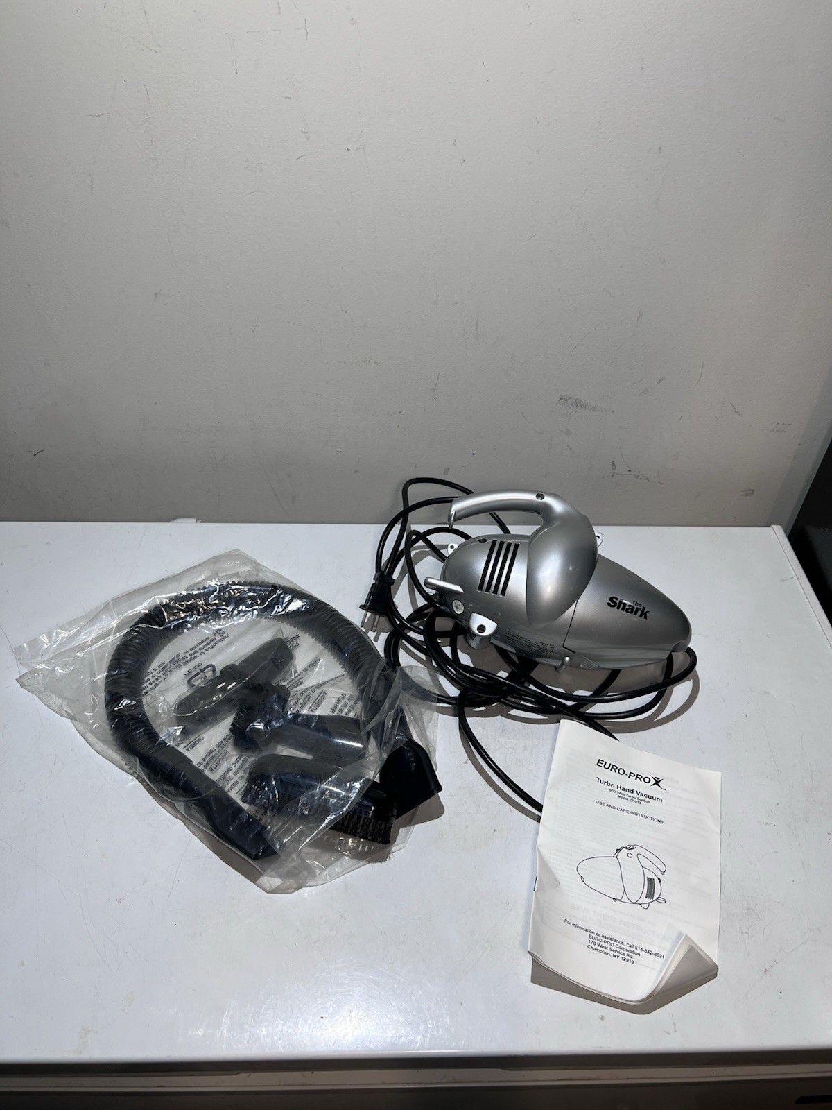 Vintage Shark EP033 Euro-Pro X Turbo Handheld Vacuum 600W Silver Bagless