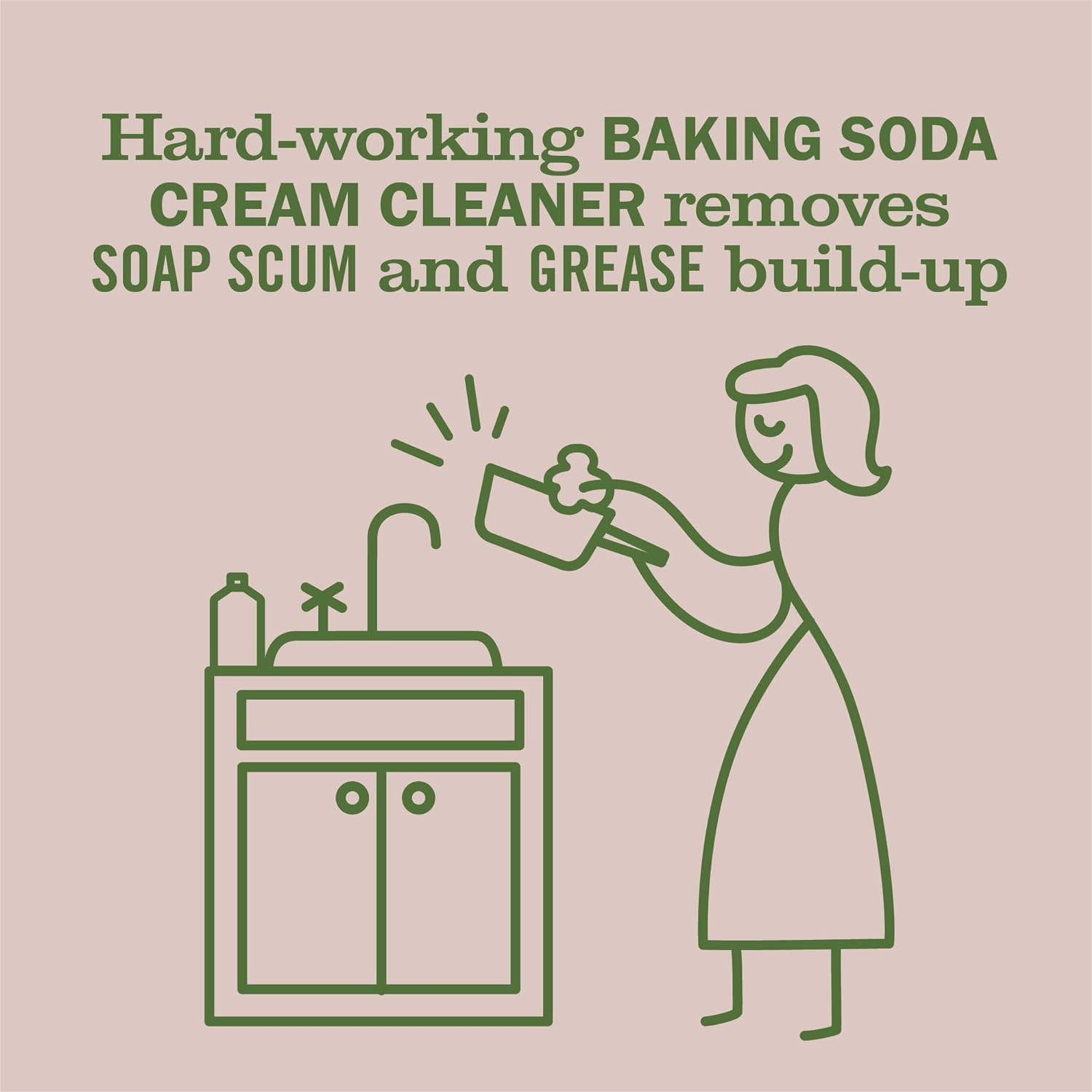 Mrs. Meyer’s Clean Day Baking Soda Cream Cleaner, Cuts Grease, No Scratch, 16oz