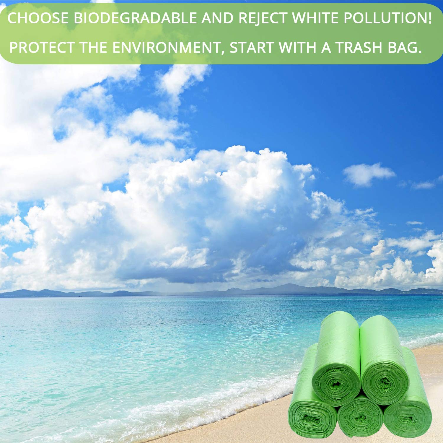 2 Gallon Compostable Trash Bags Small Biodegradable Garbage Bags 7.5 Liters Wast