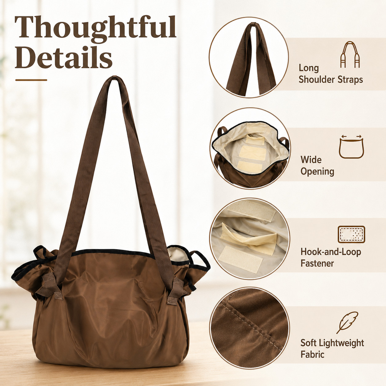2-in-1 Expandable Tote Bag Camping Picnic Grocery Beach Gym Shoulder Carryall