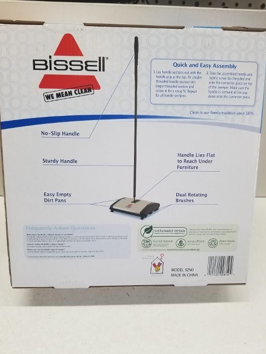 Bissell Natural Sweep Carpet & Floor Manual Light Sweeper Dual Rotating Brushes