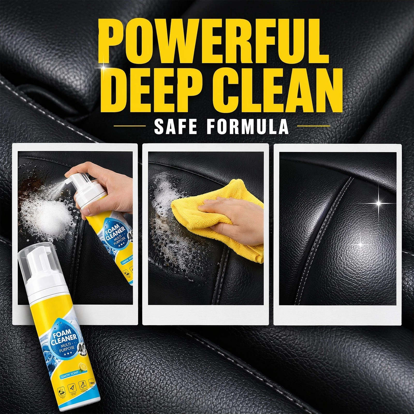 4-in-1 Multi-Enzyme Foam Cleaner, All-Purpose Spray 5oz with Sponge & Towel