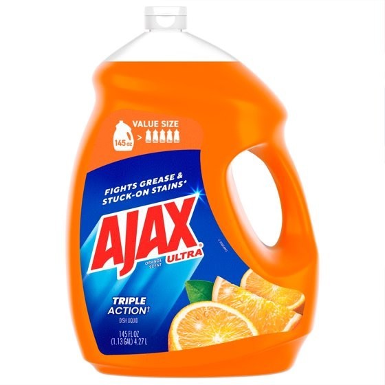 Ajax Ultra Triple Action Dishwashing Liquid Dish Soap, Orange Scent, 145 Fluid O