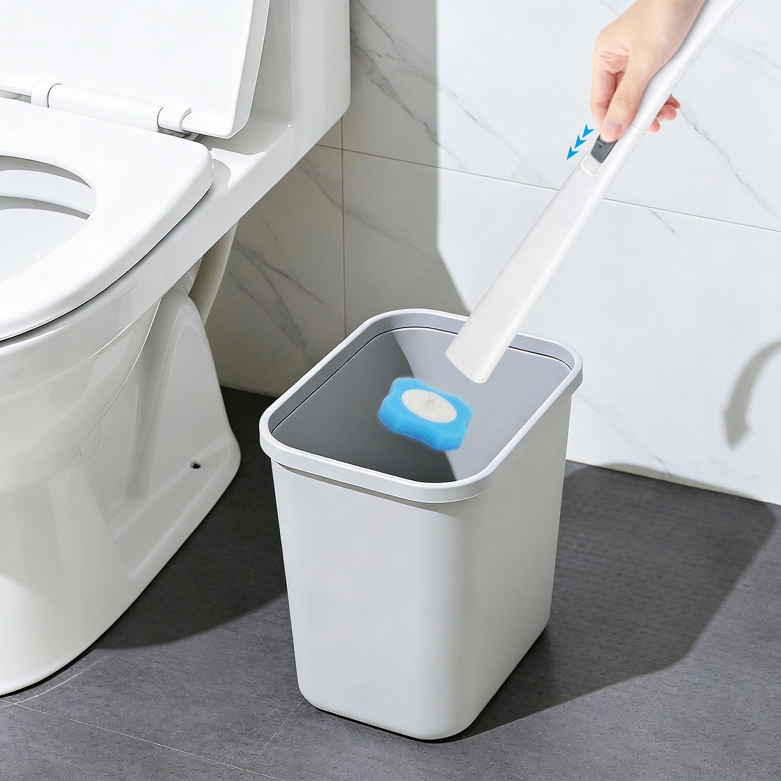 Disposable Toilet Cleaning System Toilet Brush Wand w/ Holder&24 Refill Bathroom