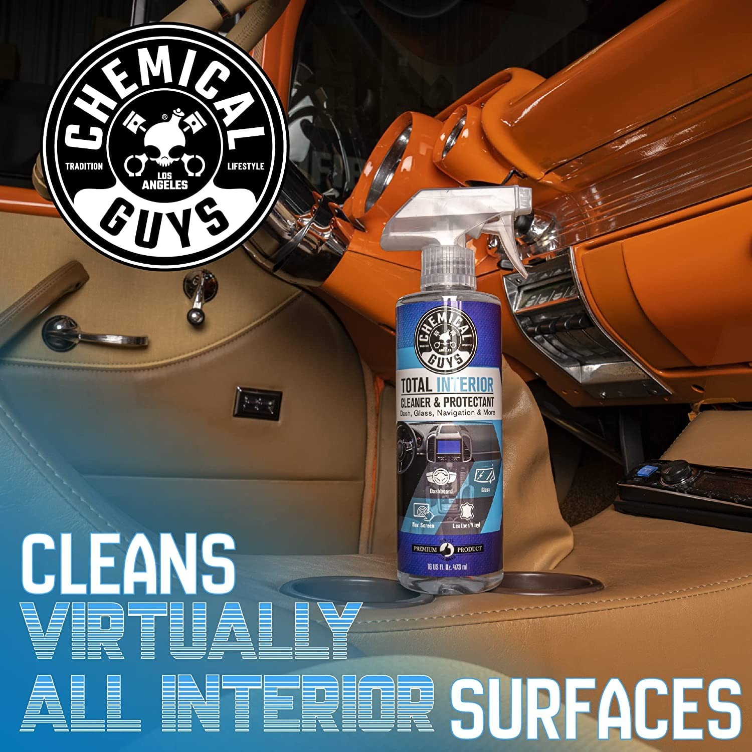 Chemical Guys, Total Interior Cleaner & Protectant, Leather & Vinyl, 16 oz