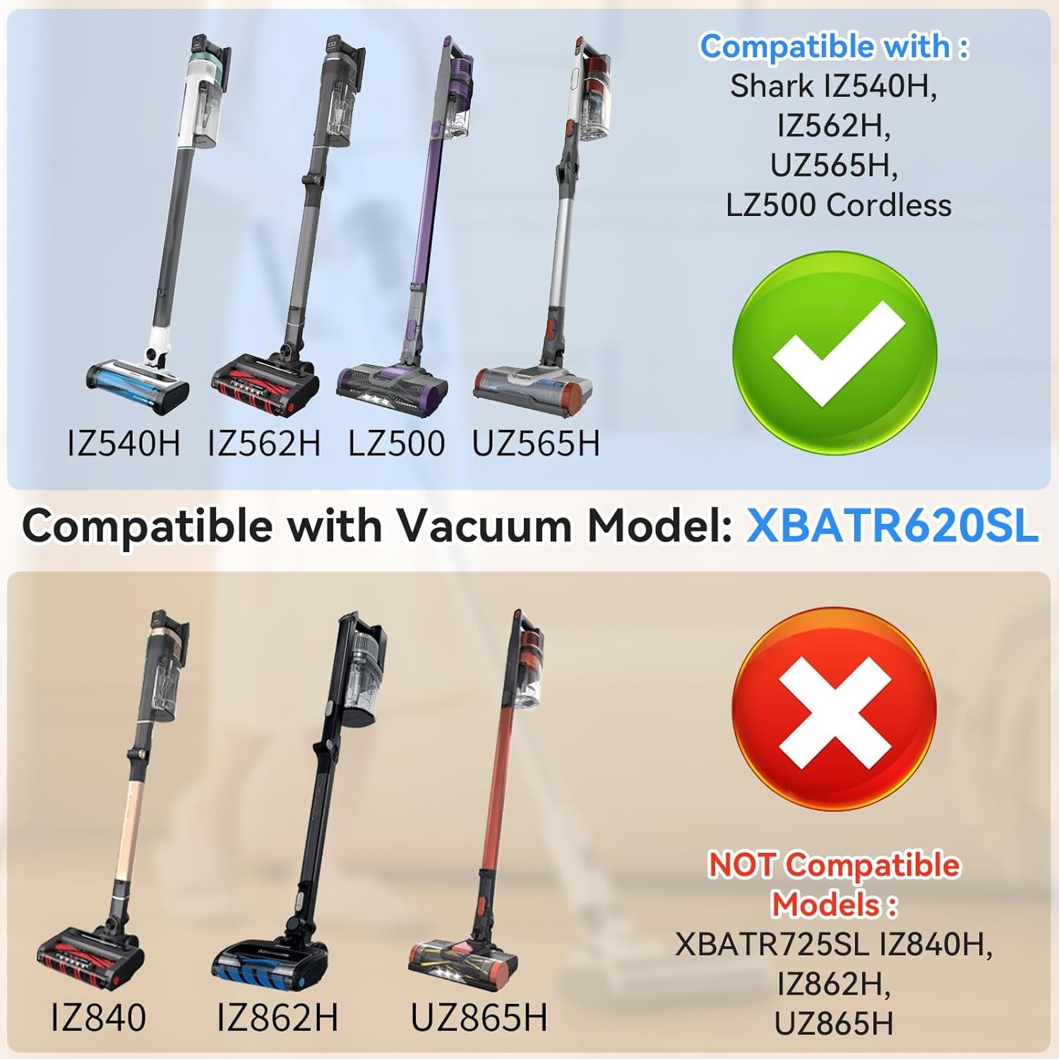 XBATR620SL Battery Replacement for Shark LZ500 IZ540H IZ562H UZ565H Cordless
