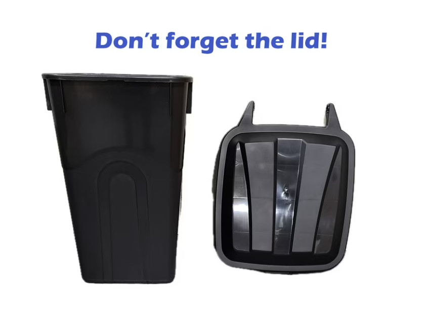 Hyper Tough 45 Gallon Wheeled Heavy Duty Garbage Can w/ Attached Lid Black