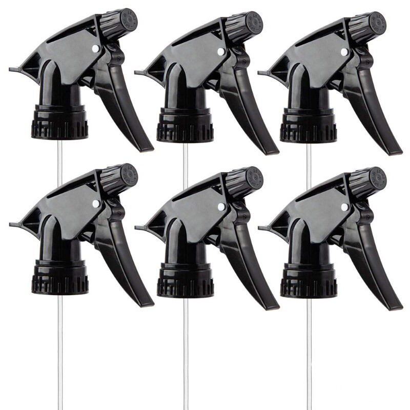 6 PCS Heavy Duty Chemical Resistant Trigger Sprayer 28/400 Neck with 8″ Dip Tube