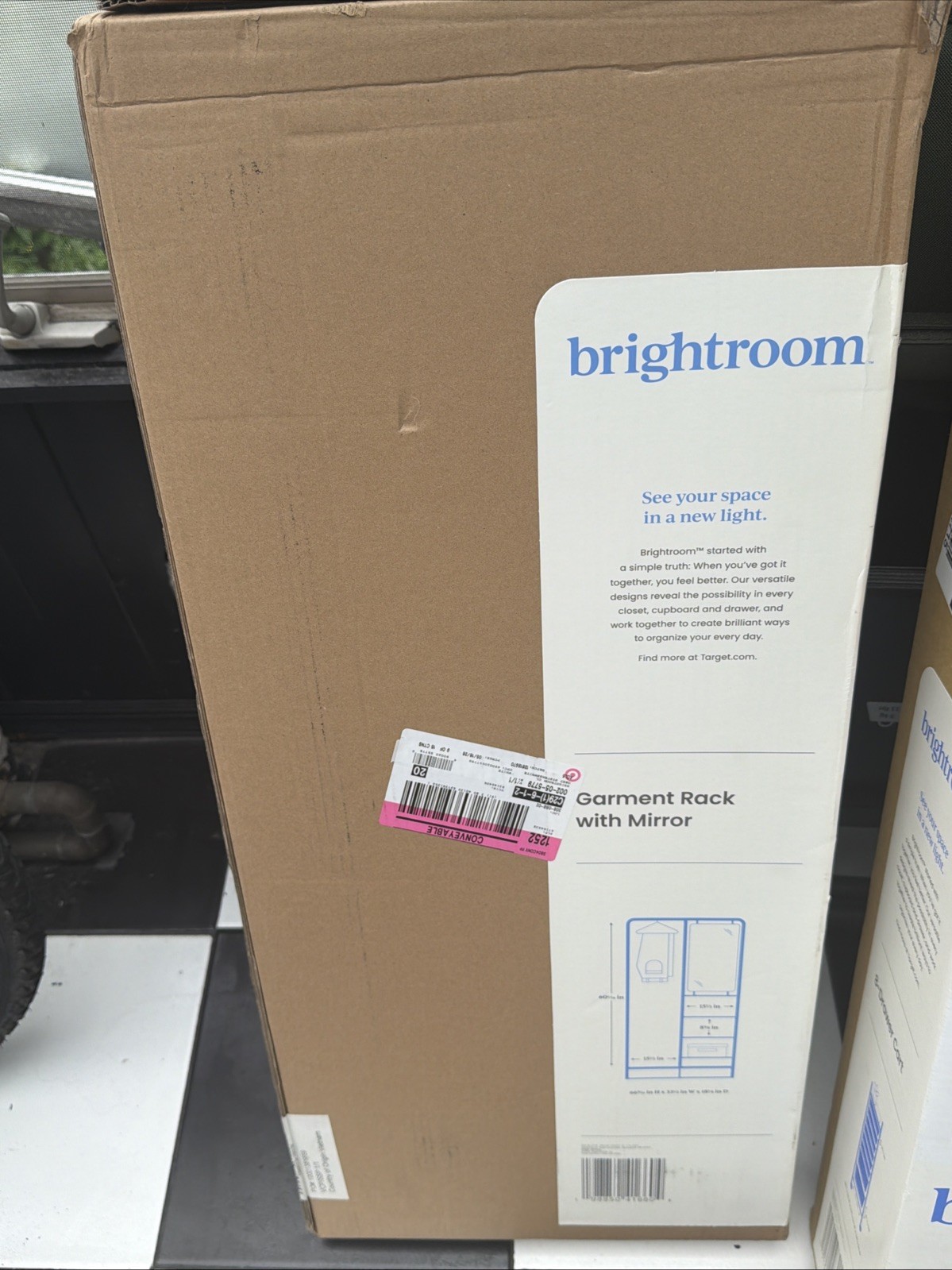 Metal Garment Rack with Mirror and Shelving White – Brightroom