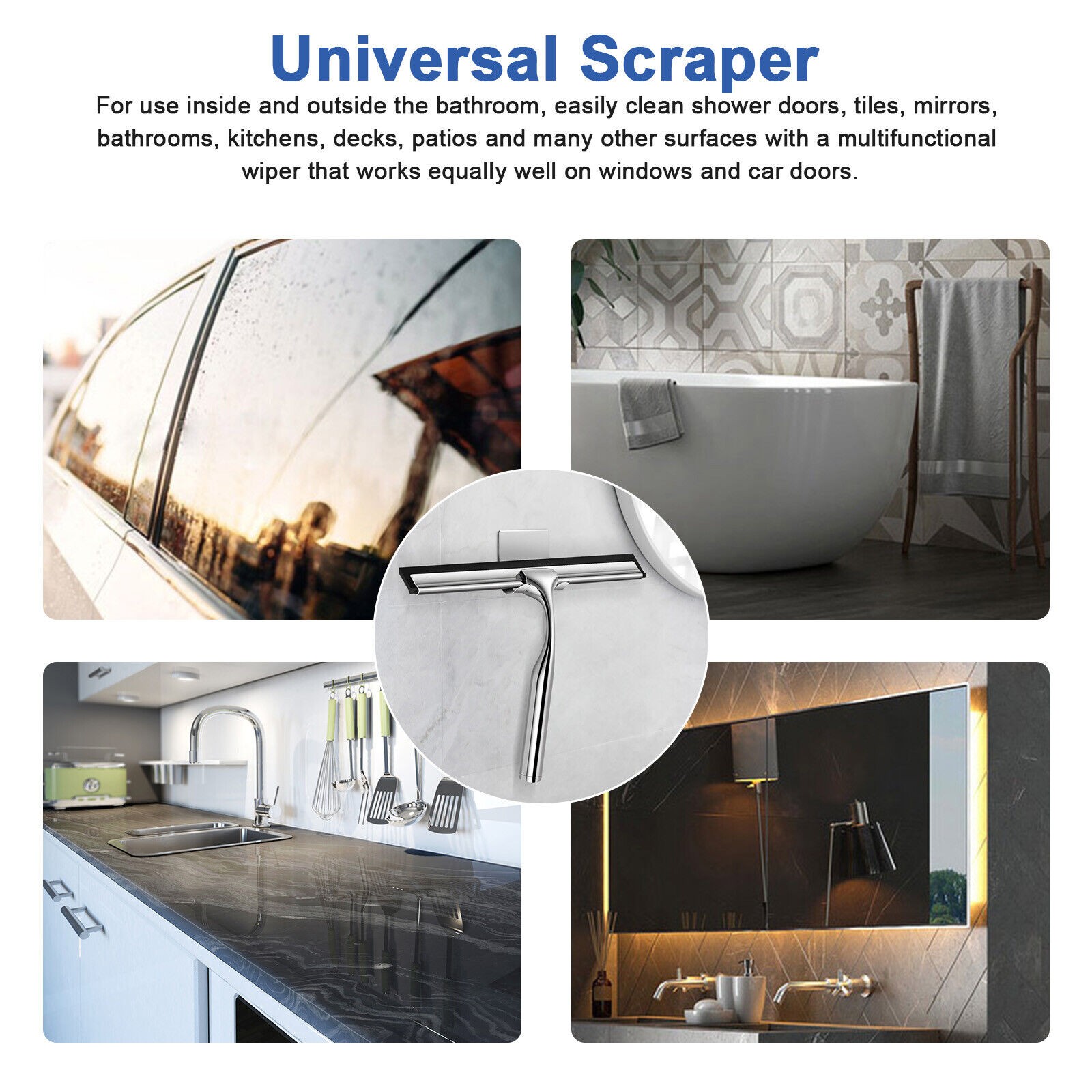 Aluminum+Plastic+Soft Rubber Glass Wiper Glass Cleaning Wiper Replacement ​