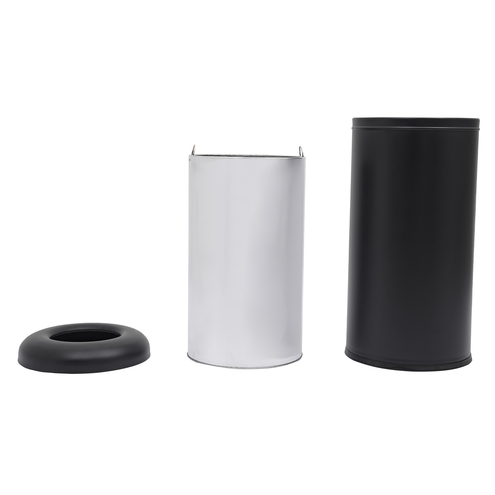 Cylindrical,Open-Top Rubbish Bin,Industrial Waste Container,Commercial Trash Can