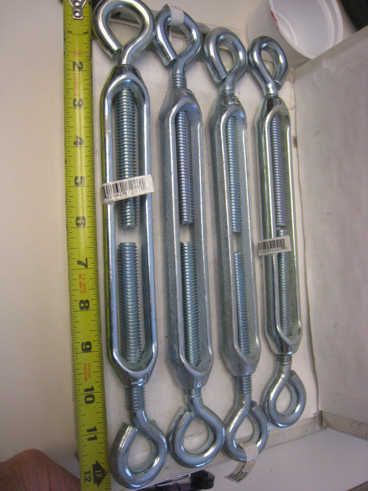 4 yes 4 pieces Turnbuckles Eye/Eye 1/2″ x 17″ Zinc plated Hardware House 512418