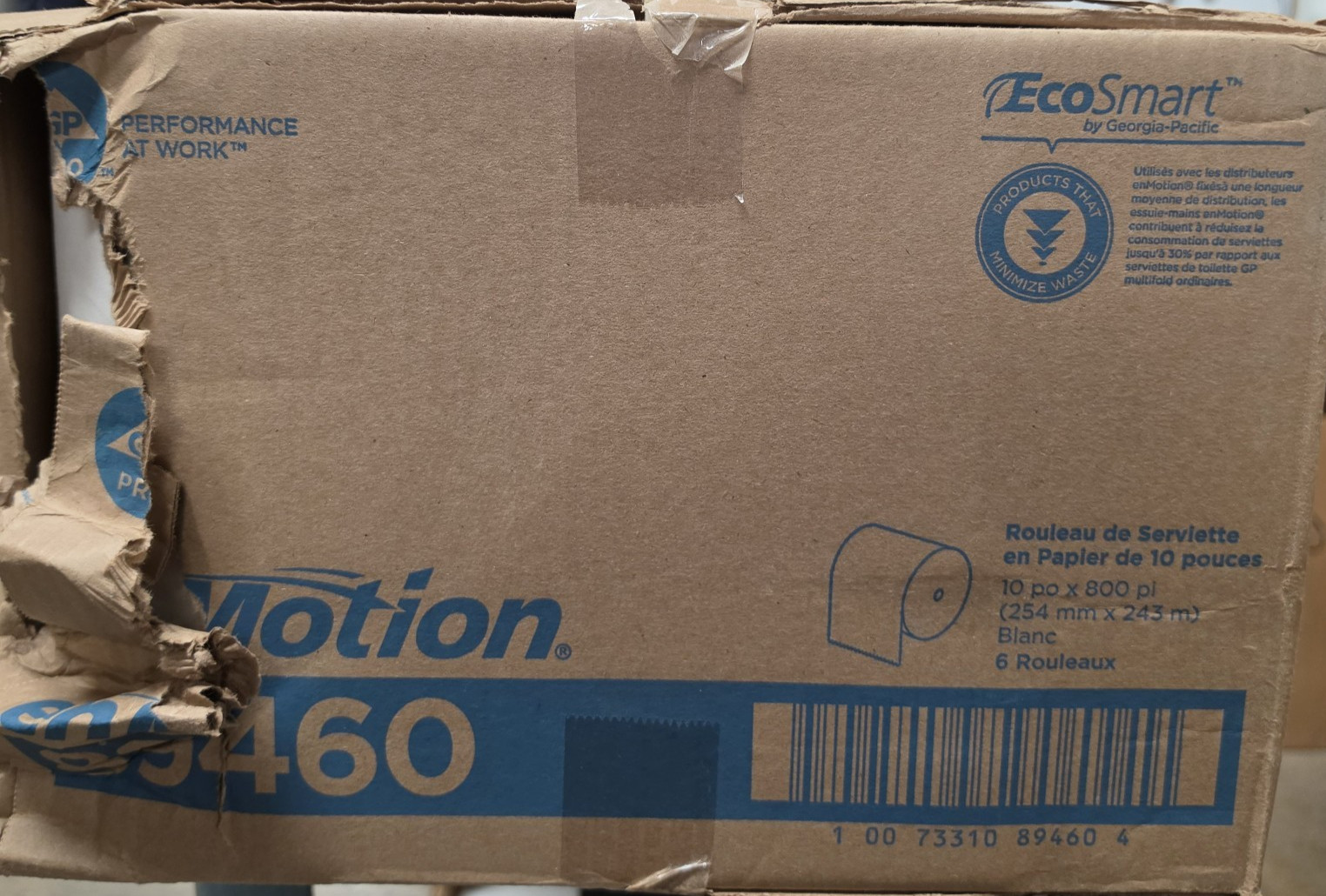 UGLYBOX Georgia-Pacific enMotion 89460 Paper Towel R 10″ x 800′ White 1-Ply 6 Pk