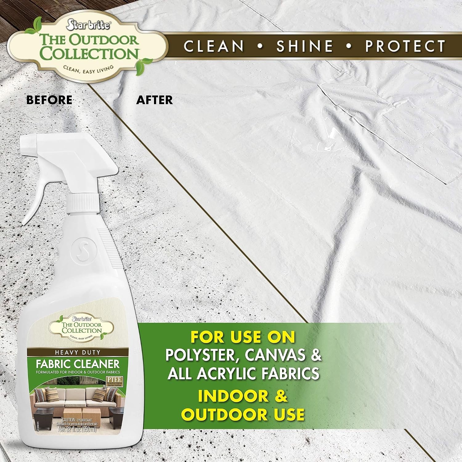 Fresh Scented Fabric Cleaner Spray – 32oz for Indoor/Outdoor Use & UV Protection