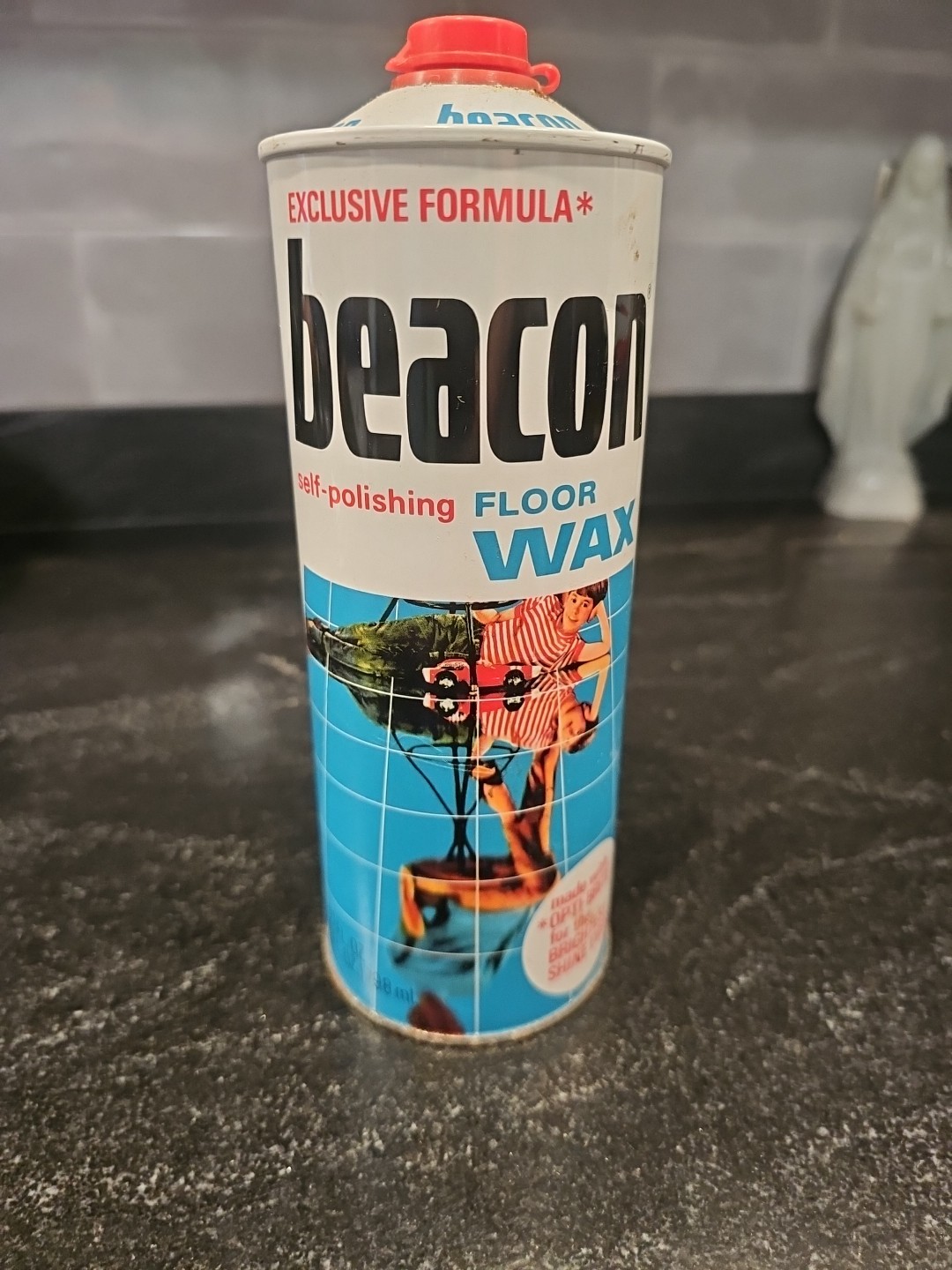 BEACON Self Polishing Floor Wax 1 Pint 11 Fl Oz, b3159 Vintage 1970s NOS