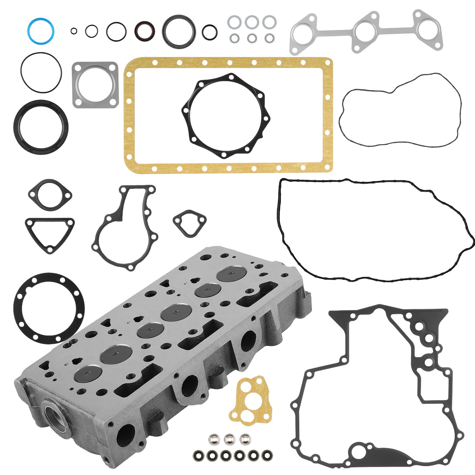 Complete Cylinder Head W/ Valves & Gasket Kit For Kubota D905 RTV900 RTV900W