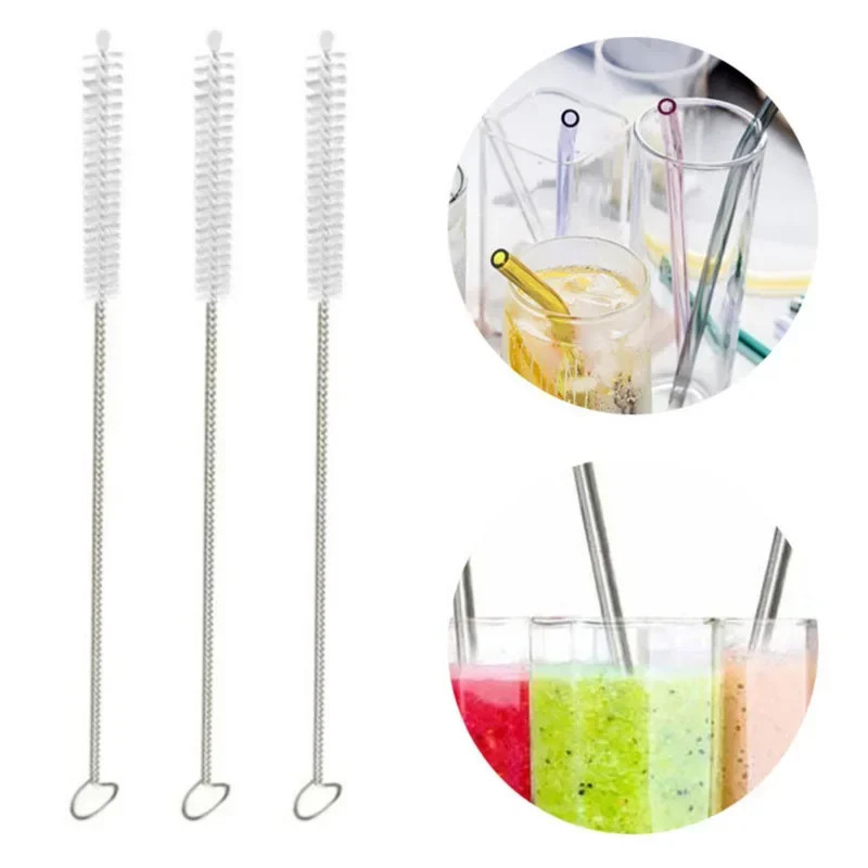 1/5/10PC Stainless Soft Hair Suction Glass Tube Cleaner Brushes Tools Fish Tank