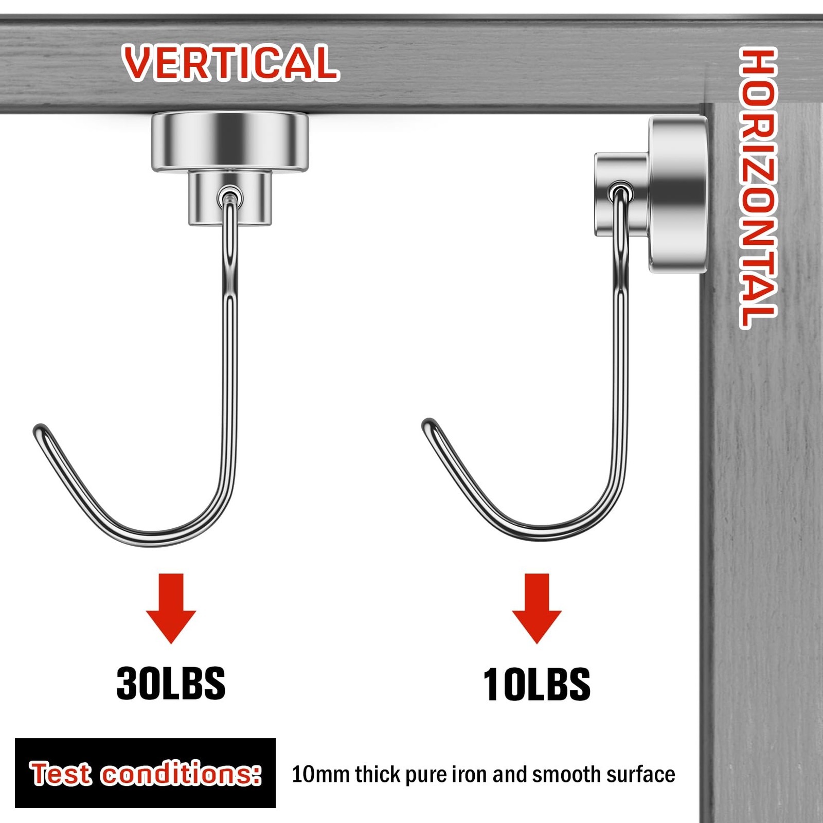Magnetic Hooks for Cruise Cabins, 6 Pack 30 LB+ Magnet Hooks
