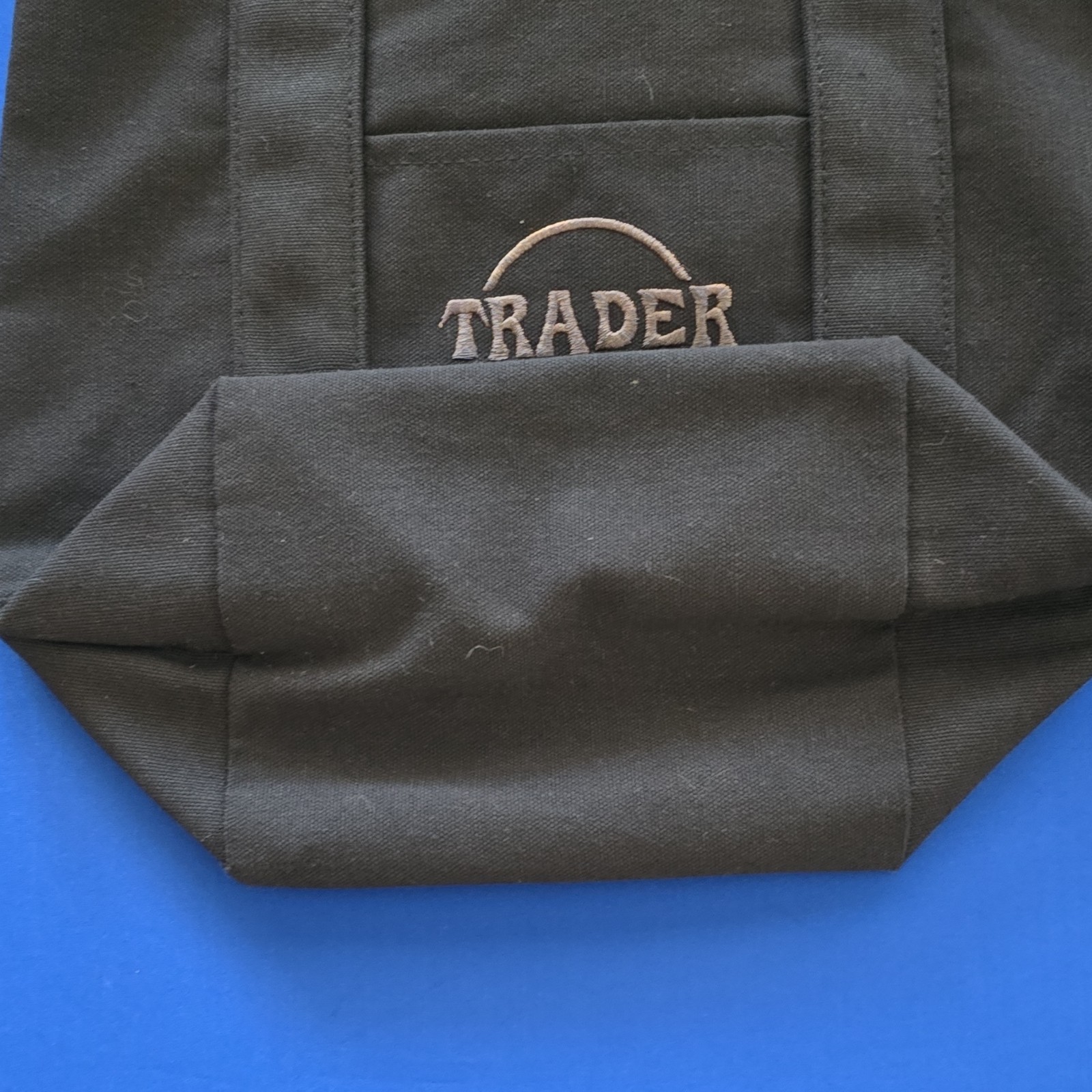 Trader Joe’s Mini Black Canvas Tote Bag Foldable Solid Plain Reusable Shopping