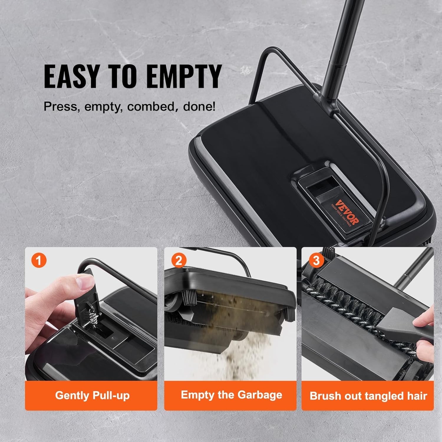 Carpet Sweeper, 7.87 in Sweeping Paths, Floor Sweeper Manual Non Electric, 30…