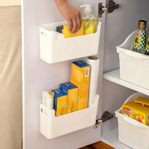 Wall Mounted Storage Box Cabinet Door Organizer Kitchen Hanging Container USA
