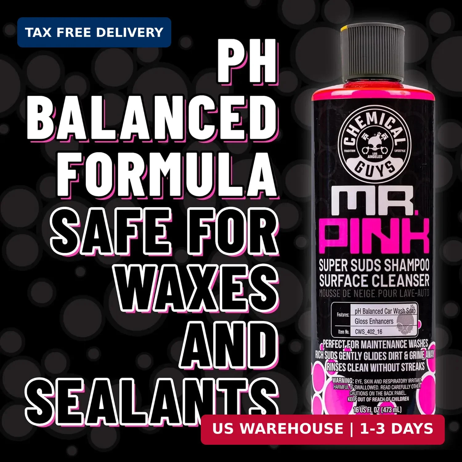 Chemical Guys Mr. Pink Car Wash Soap – 16 oz Super Suds Foaming Car Wash Soap fo