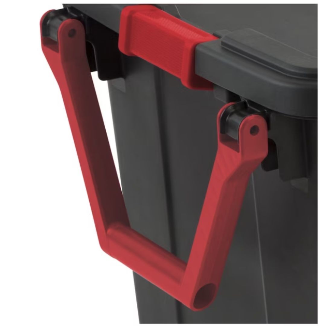 (2 Pack) Sterilite 40 Gallon Wheeled Storage Tote Black Latching Lid Pull Handle