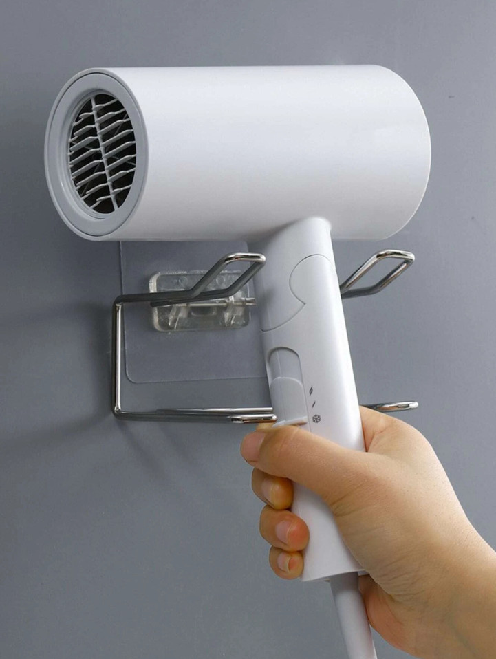 1 pc Stainless Steel Hair Dryer Holder Wall Mounted Storage Rack