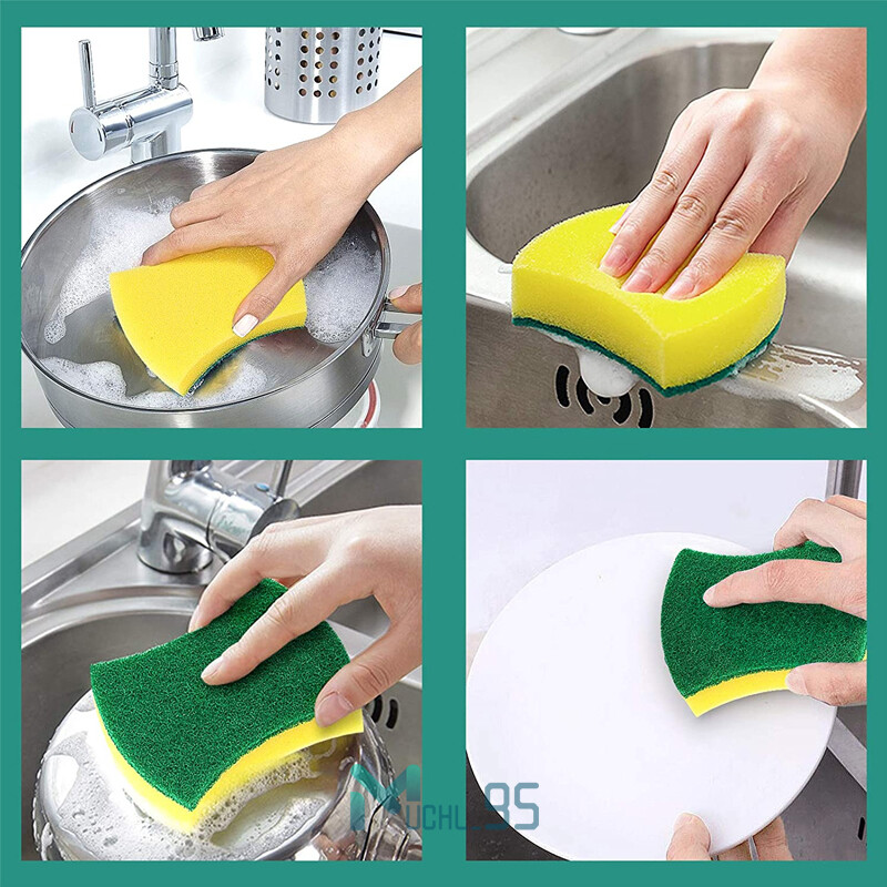 Upgraded Kitchen Cleaning Sponges,Non-Scratch for Dish,Absorbent Scrub Sponges
