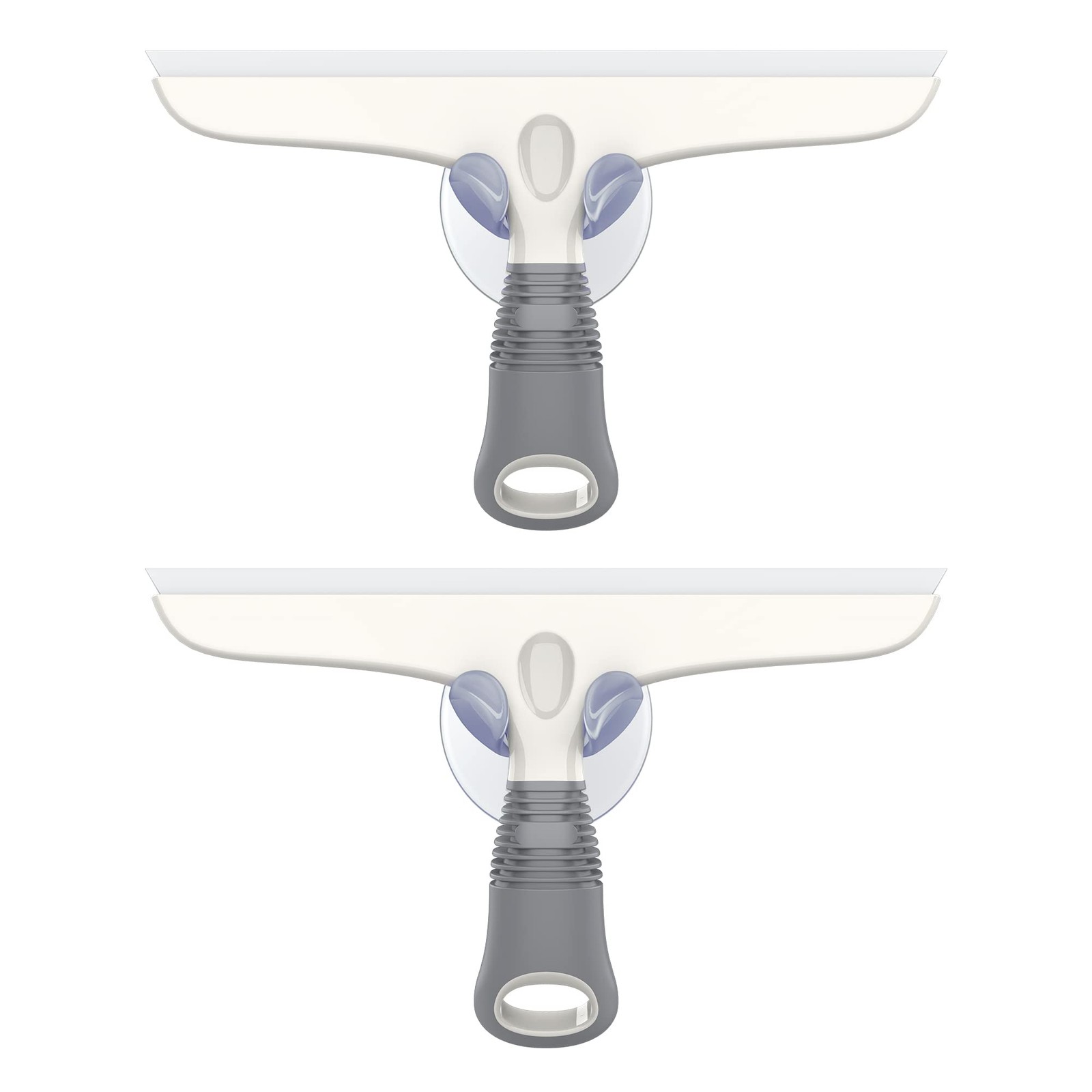 Silicone Squeegee for Shower Doors, 10 inch, White & Gray, 2 Pack