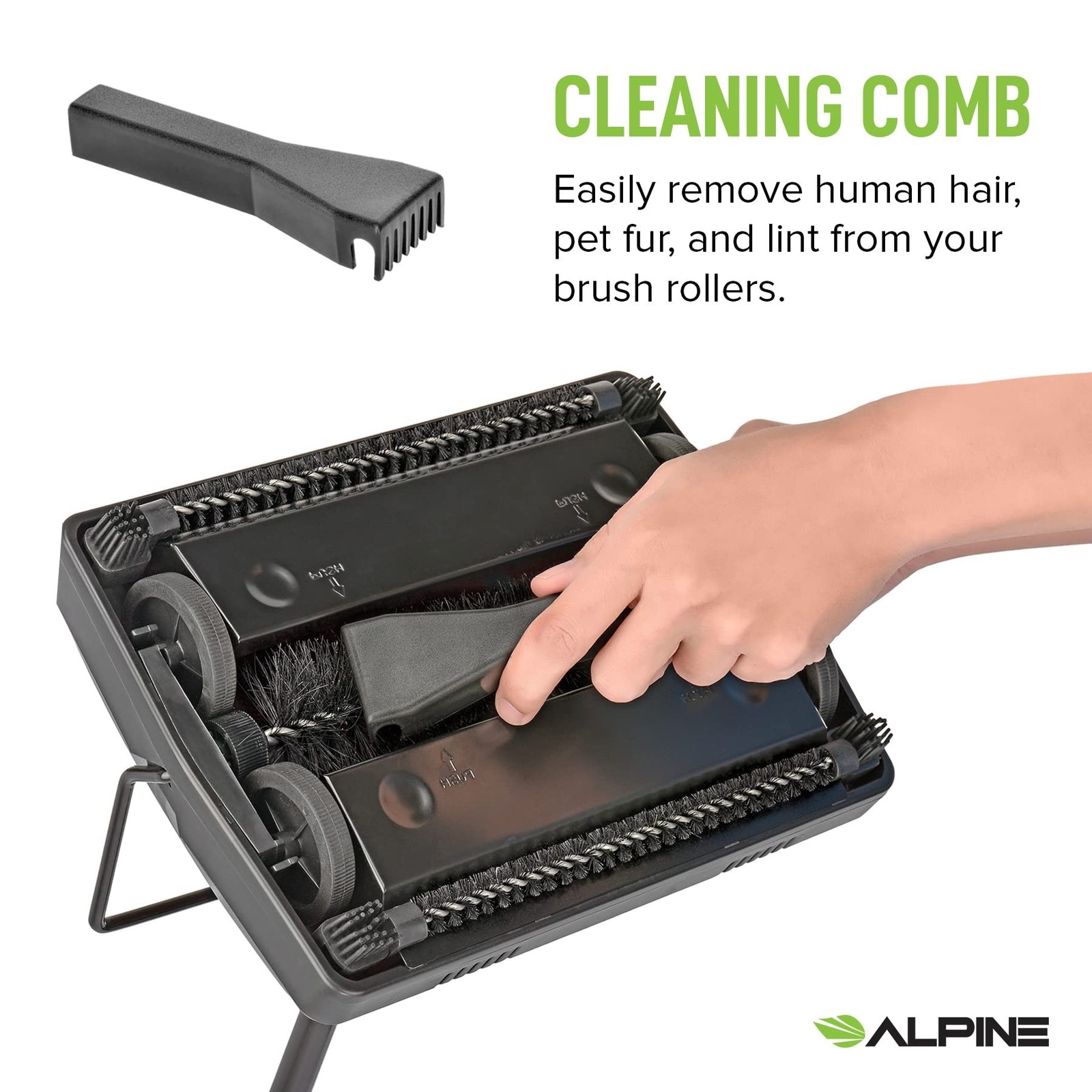 Alpine Manual Carpet Sweeper Triple Brush – Cordless Non Electric Multi-Su