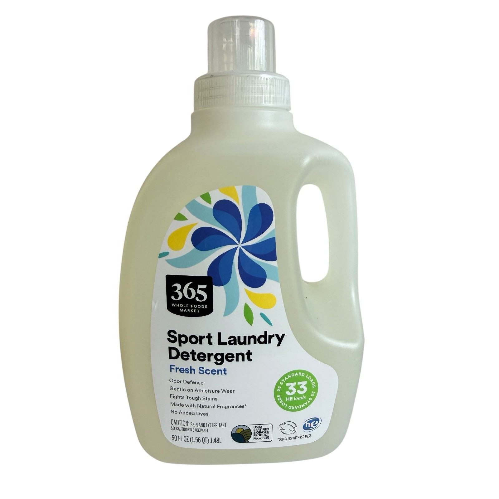 365 Whole Foods Market Sport Laundry Detergent Fresh Scent 50 fl oz 33 HE Loads