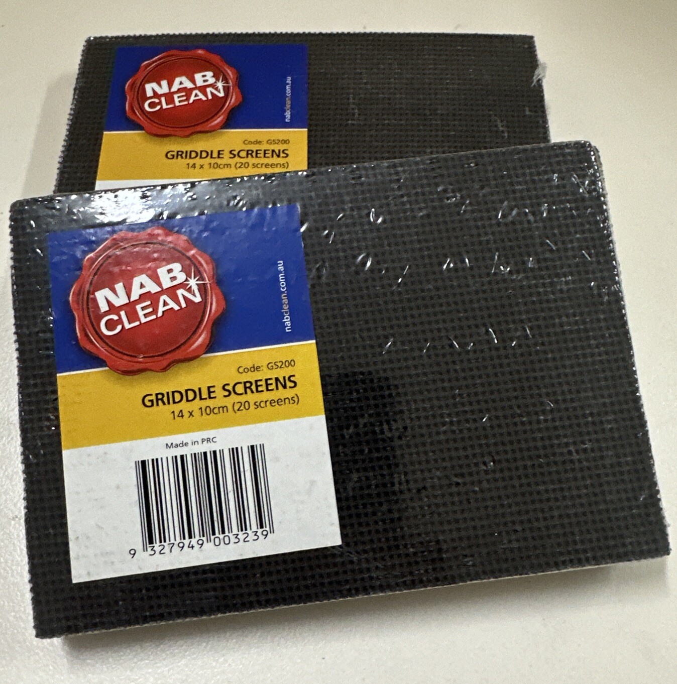 40x Griddle screens 14x10cm BBQ Bar Grill cleaning NAB Clean product