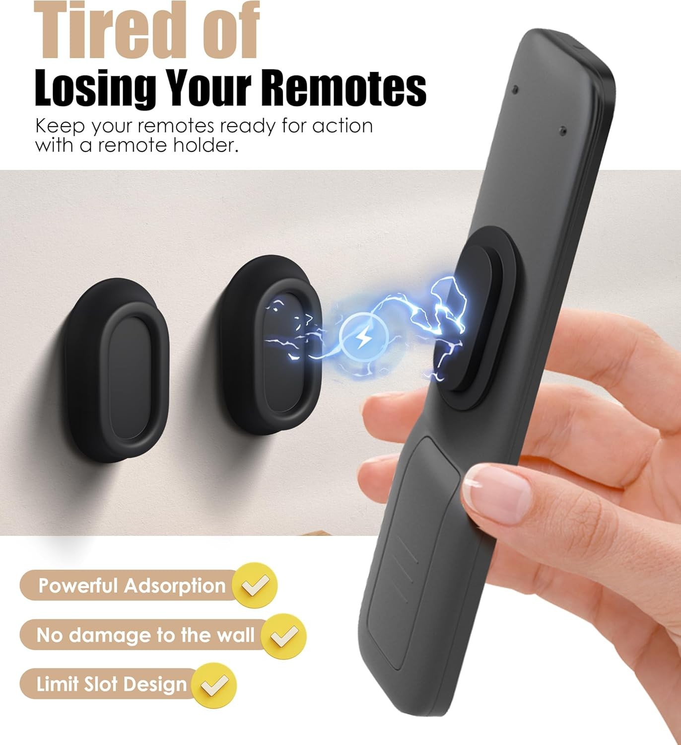 6pcs Magnetic Remote Control Holder Upgraded Silicone Magnetic Wall Mount for TV