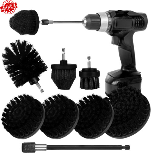 8PCS Drill Brush Attachment Set Power Scrubber Kit for Tile Tub Bathroom Floor