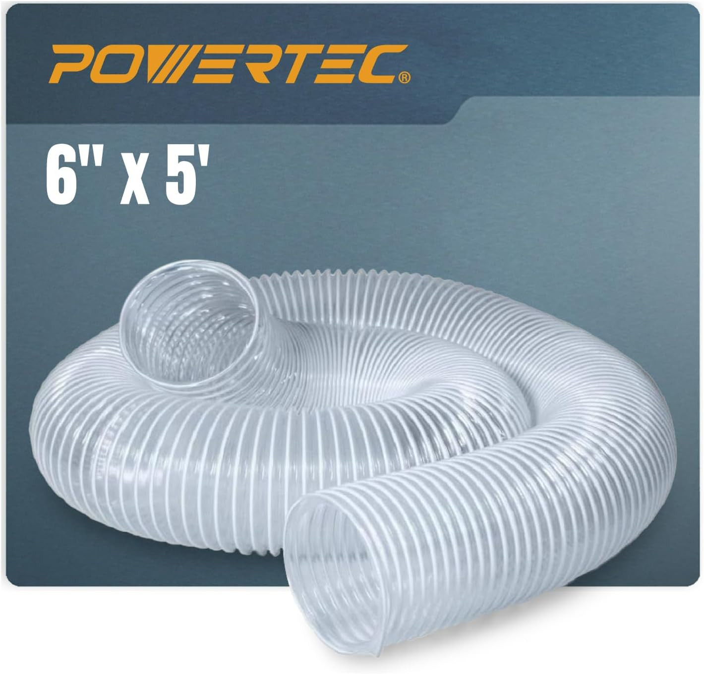 6″ X 5′ Dust Collection Hose, 6 Inch Flexible PVC Dust Collector Hose for Woodwo