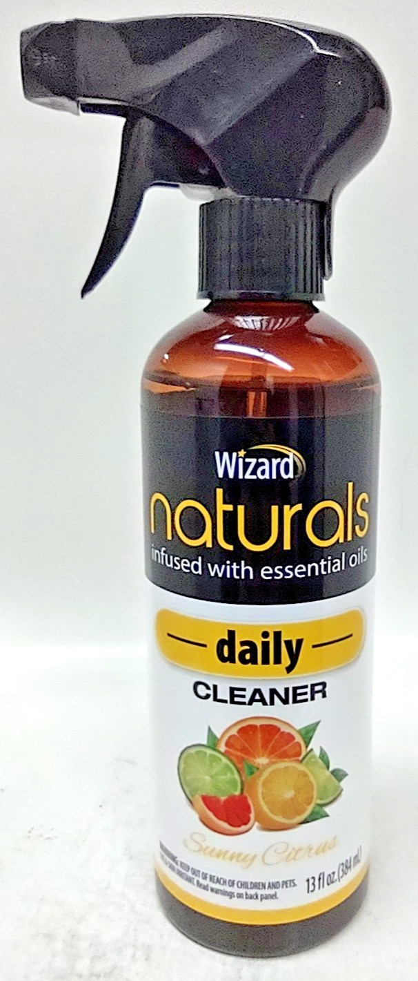 ( 3 ) Wizard Naturals In W/Essentials Oils Daily Cleaner Sunny Citrus 13 oz Ea