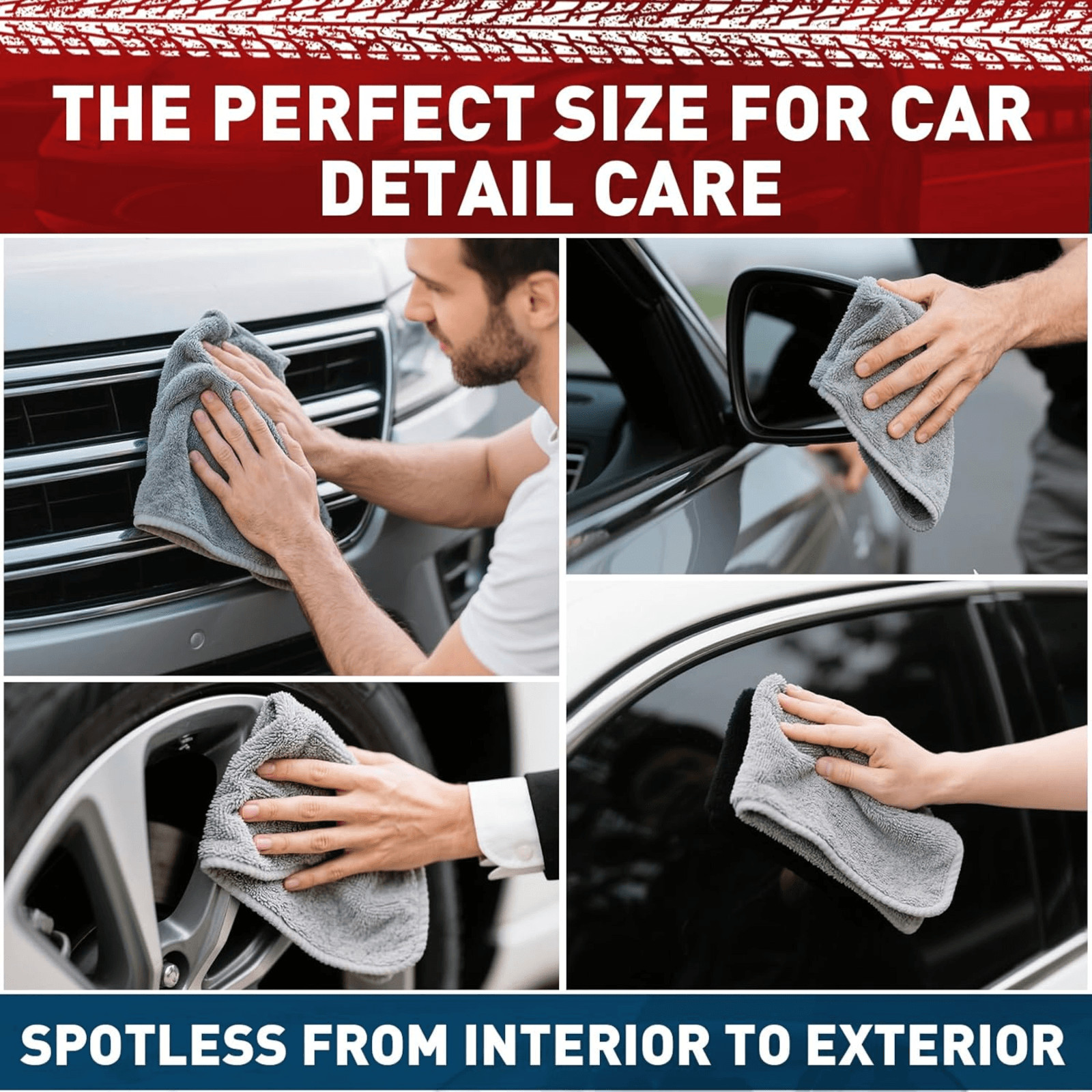 TEAWOO Microfiber Cleaning Cloths (15-Pack, Grey)