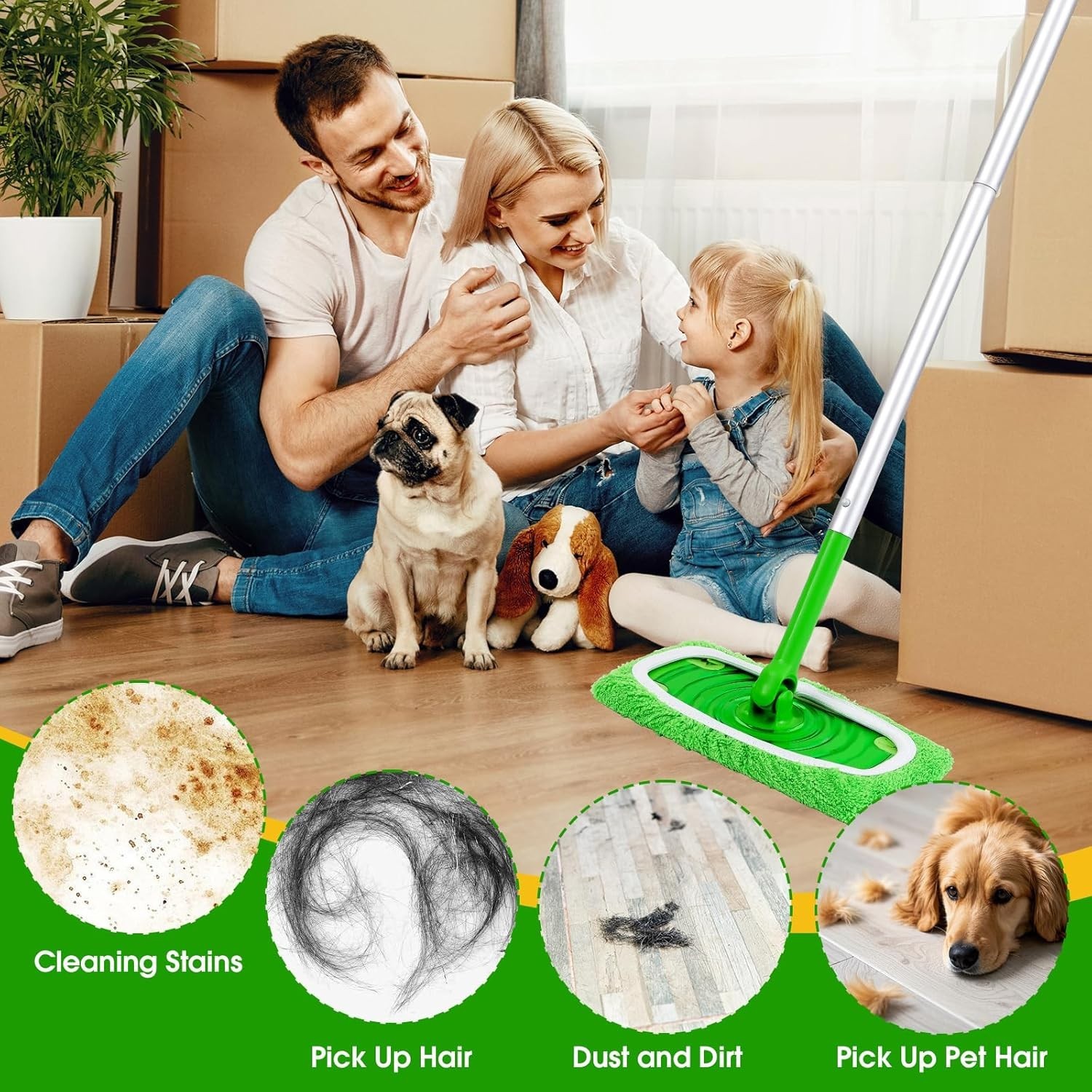 14 Reusable Microfiber Mop Pads – Eco-Friendly Washable Refills for All Floors