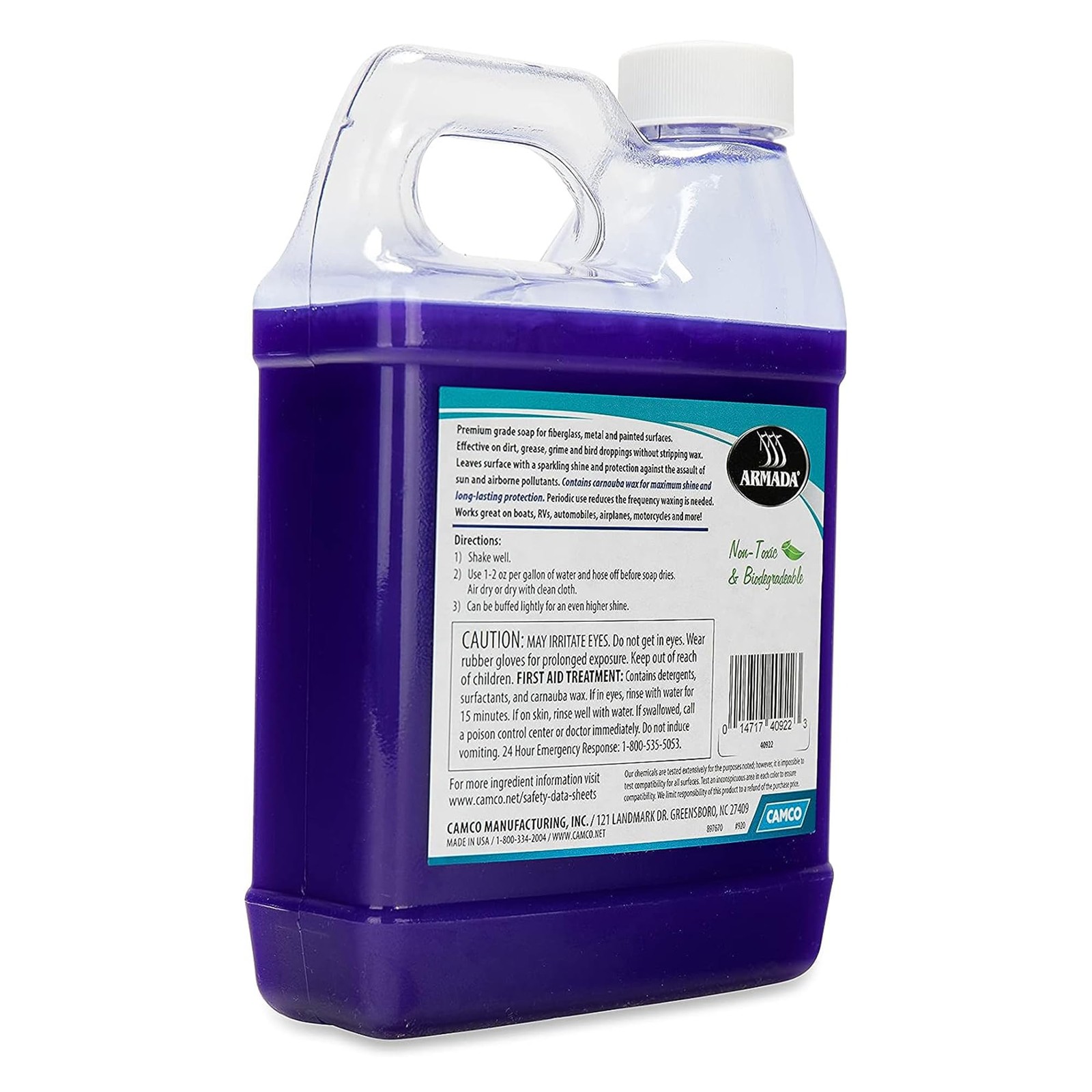 Camco 40922 Armada Carnauba Wash Wax 32oz Multi Surface Protection Wax
