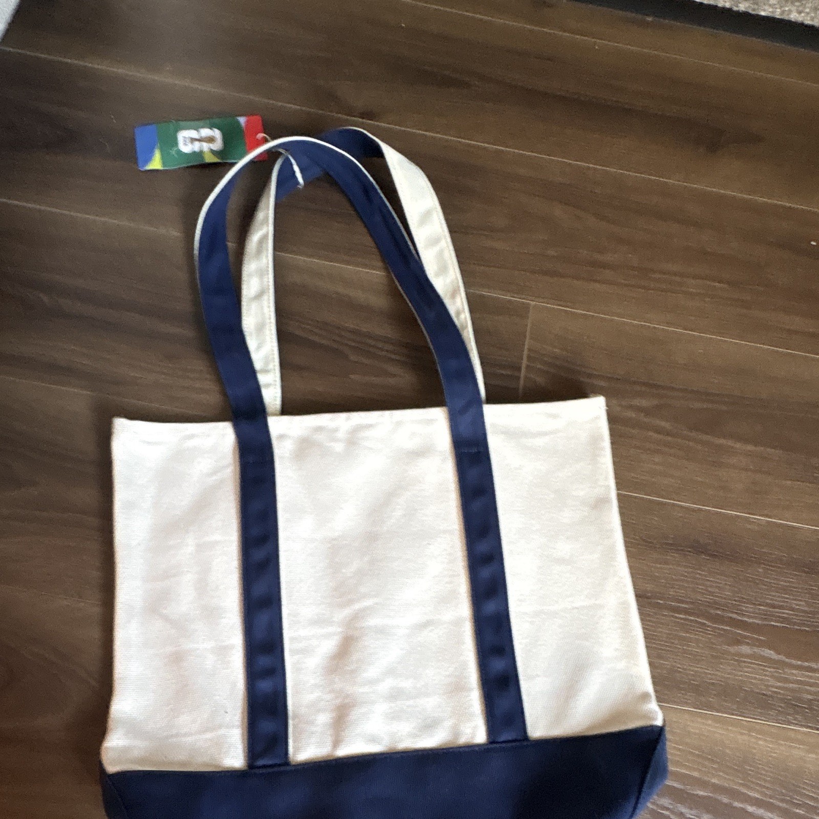 FIFA We Are 26 Logo Canvas Tote Bag Beige/Green Handles 17.5×25 in