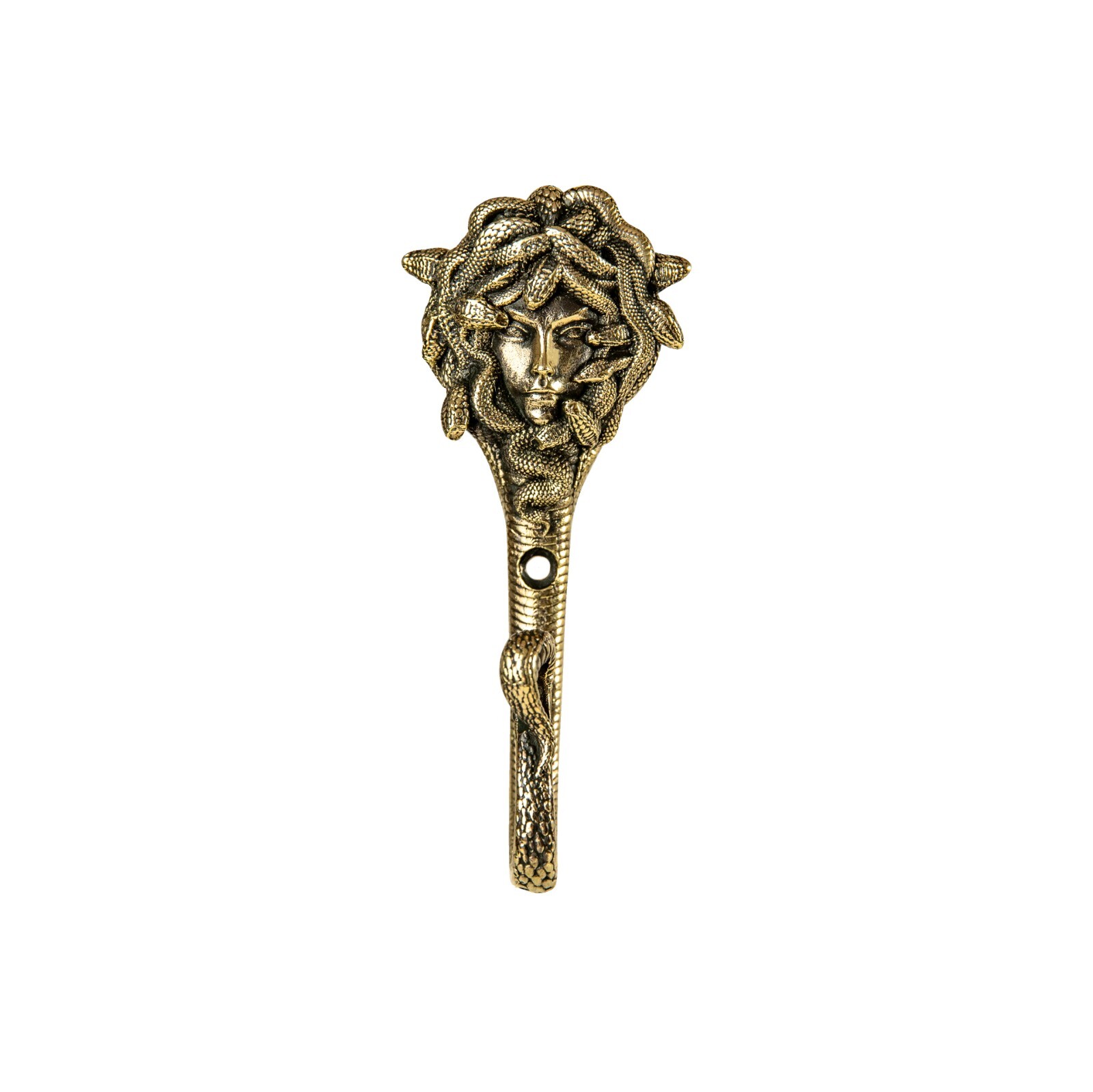Decorative wall hook Medusa Gorgon, mythological creature, Brass handmade.