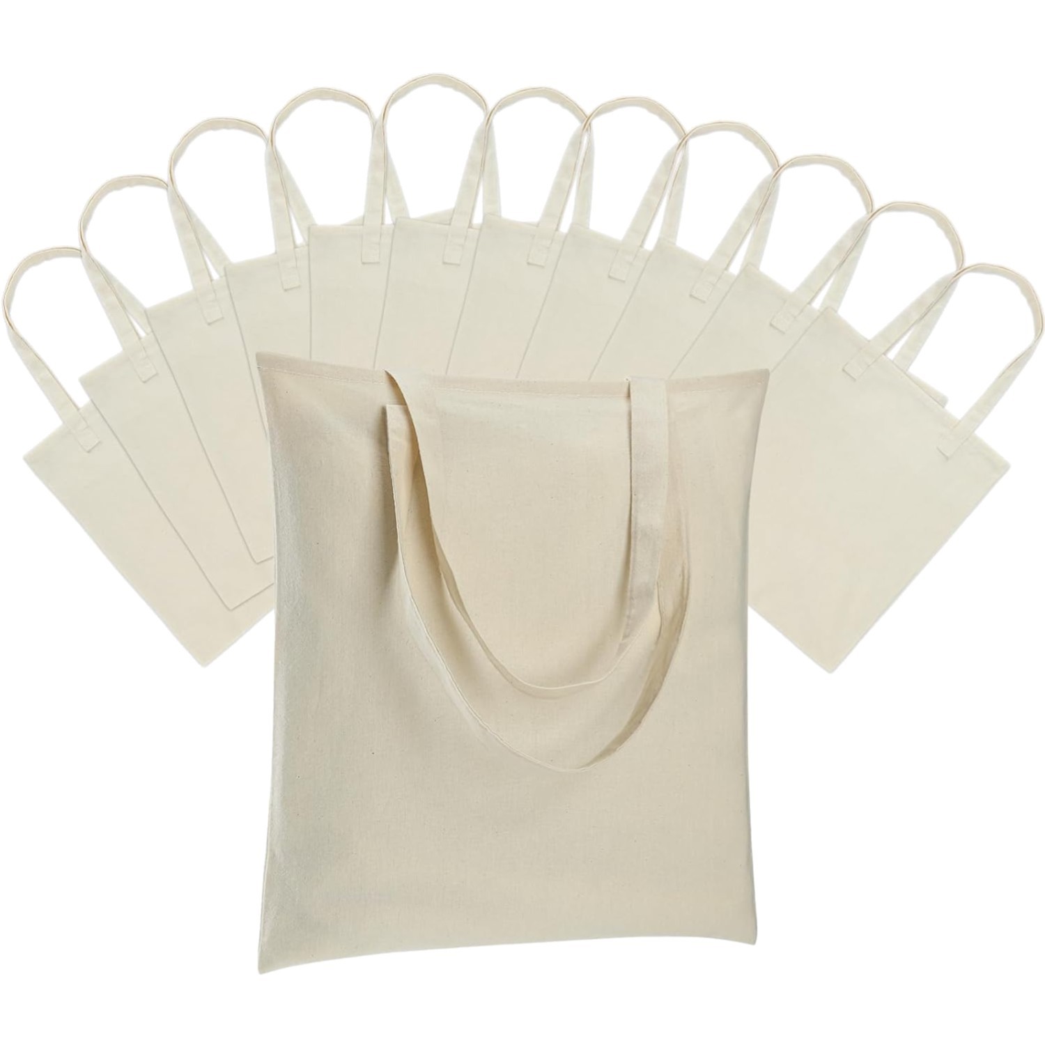 12 Pack Canvas Tote Bag – Lightweight Thin Tote Bags Bulk Blank Shopping Reus…
