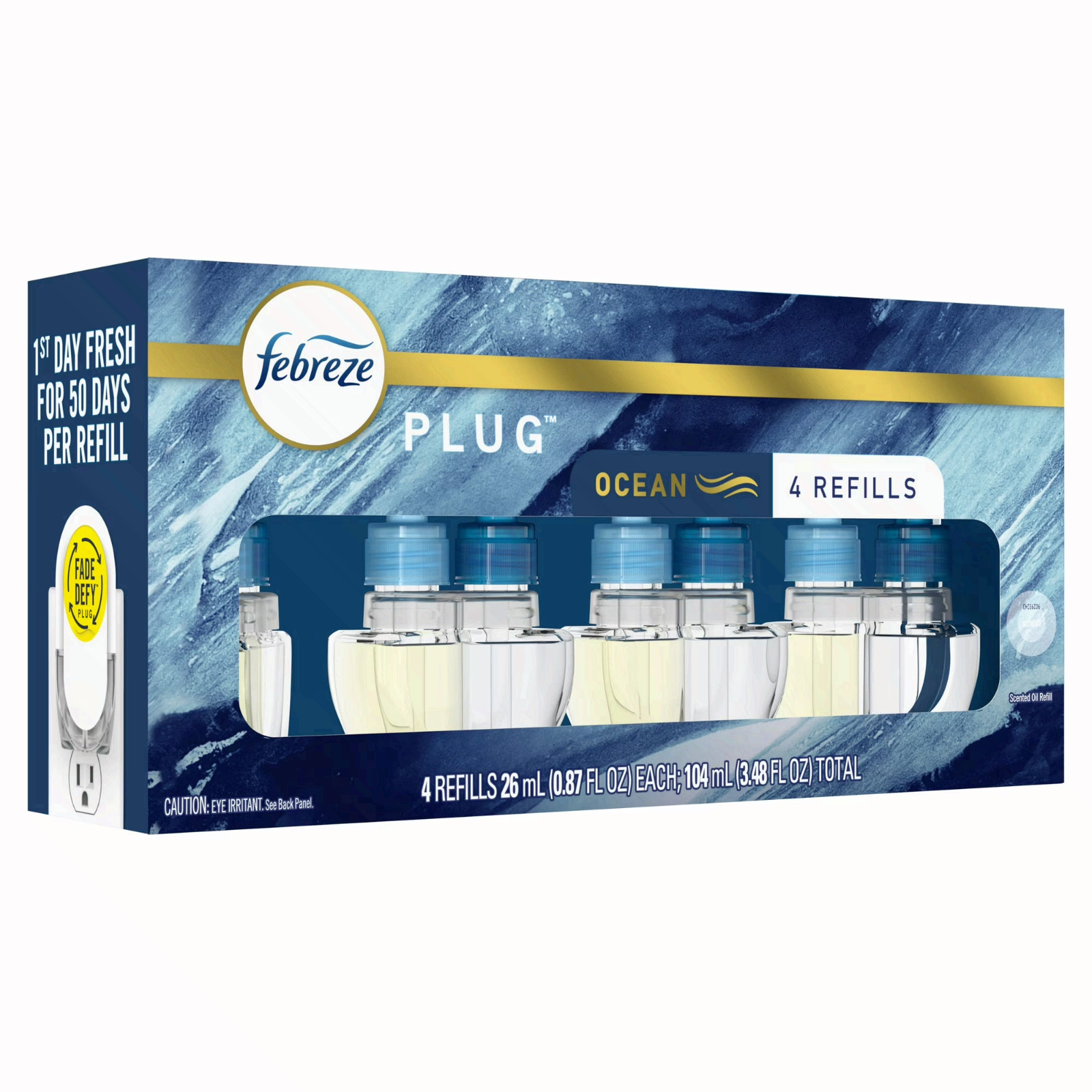Febreze Plug In Air Freshener Scented Oil Refill Linen & Sky, 8 Count