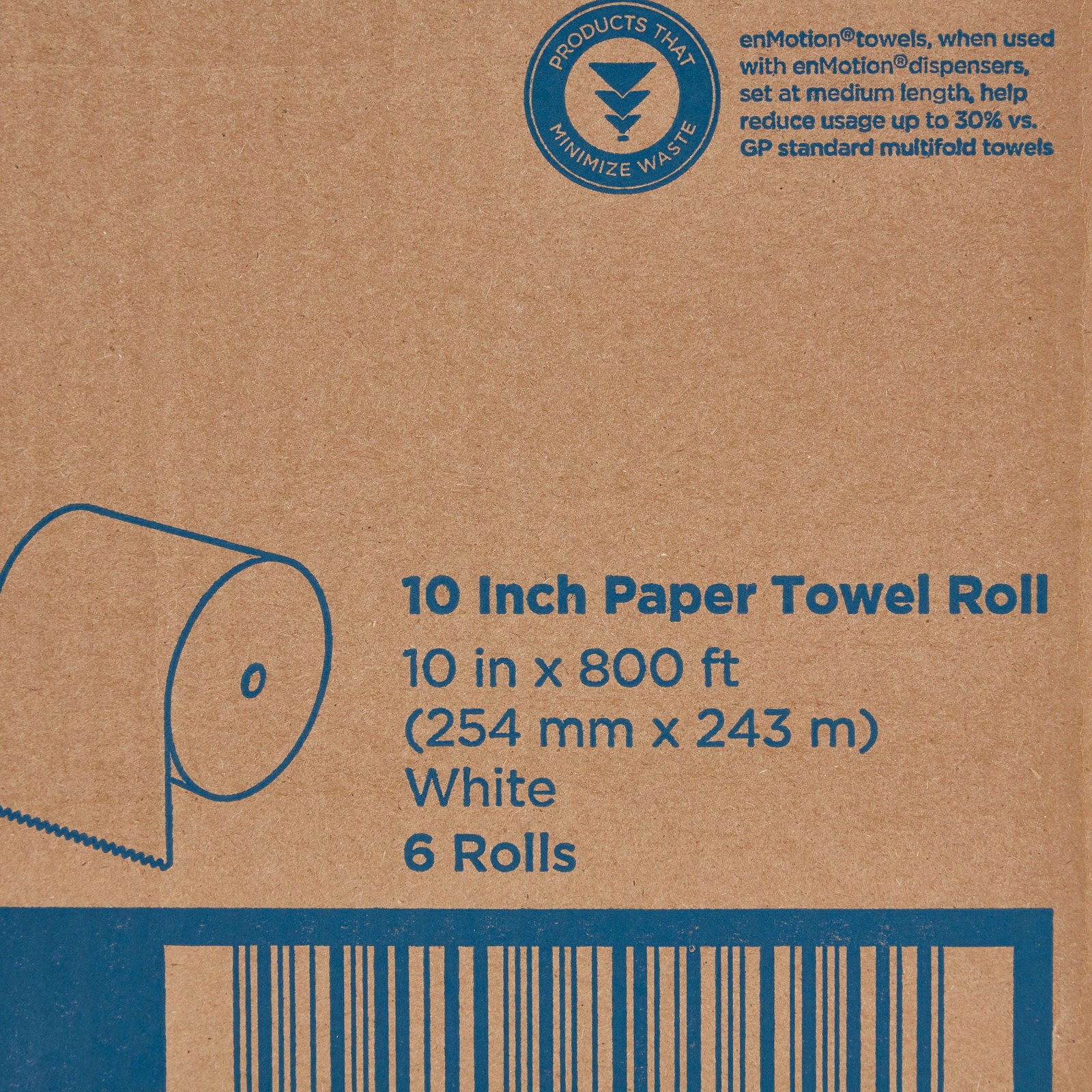 Georgia Pacific enMotion Paper Towel Rolls 10″ x 800′ White 1 Ply – 6 Rolls