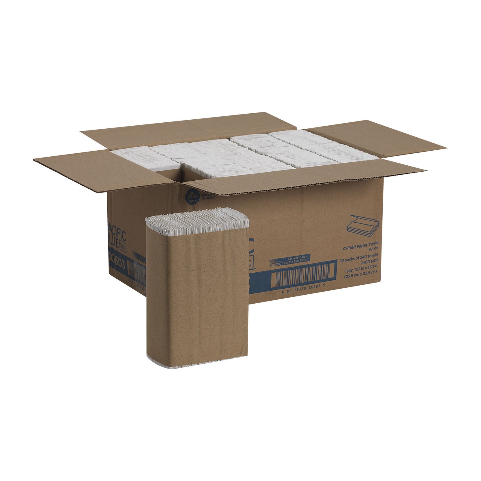 Pacific Blue Basic Paper Towel C-Fold 10 x 13″ 10 Pack(s) 240 Towels/ Pack