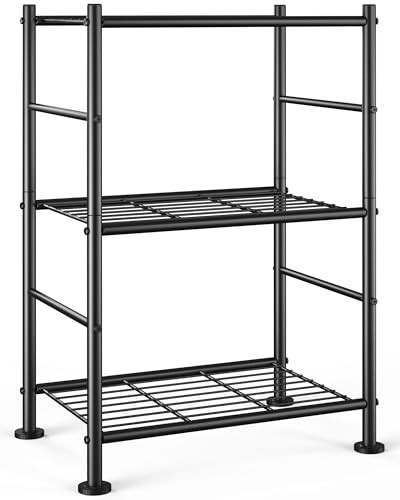 Storage Shelves – 3 Tier Shelf Organizer, 18.0W x 12.0D x 30.0H (3T) Black