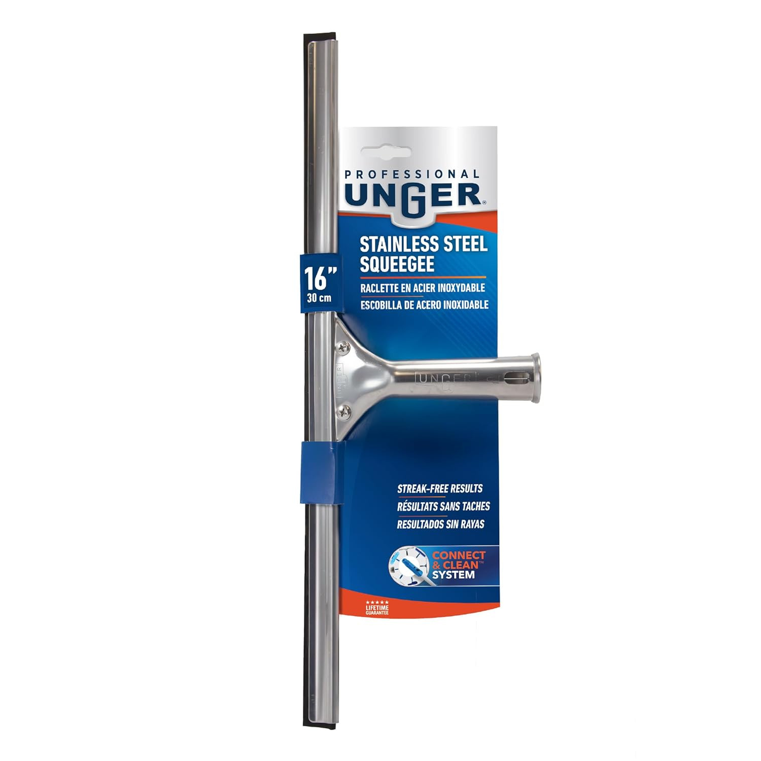 16 Inch Stainless Steel Window Squeegee Professional Streak Free Cleaner