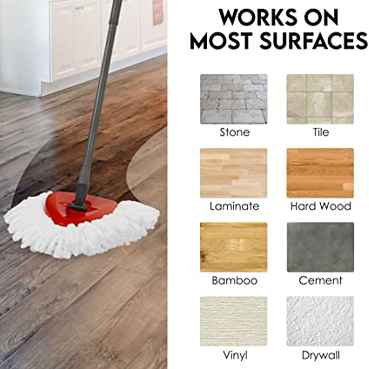 Replacement Microfiber Mop Head Easy Clean Wring Refill For O-Cedar Spin Mop